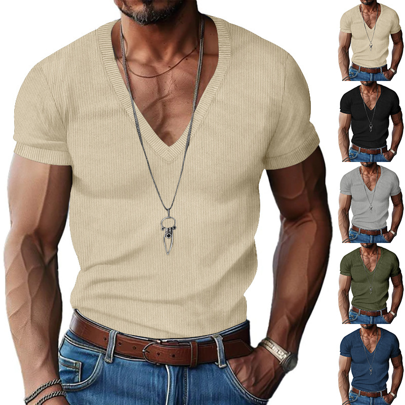 Corduroy Button Up Shirt Men - T-shirt décontracté pour homme en velours