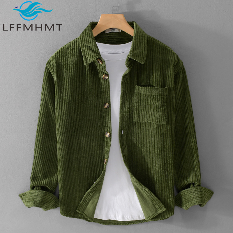 Corduroy Button Up Shirt Men - Nouvelle Chemise en Velours Côtelé pour