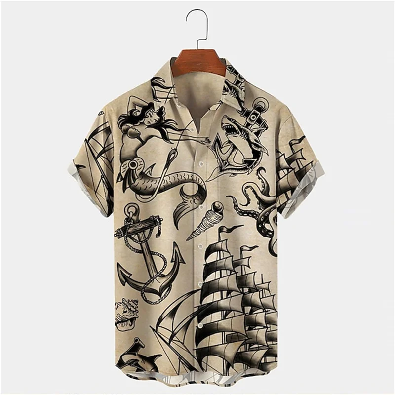 Vintage Hawaiian Floral Shirt - Chemise Hawaïenne Homme Été à Revers