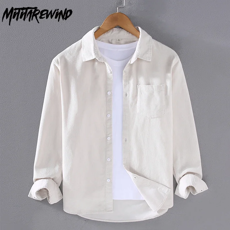 Corduroy Button Up Shirt Men - Printemps automne hommes à manches longues