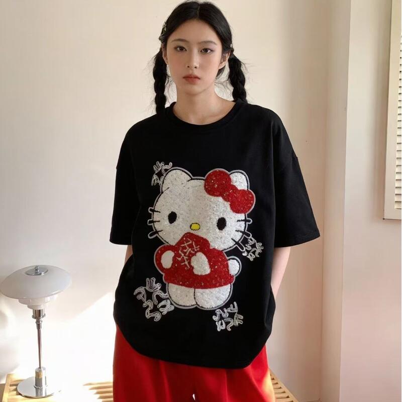 T-Shirts - T-shirt brodé à sequins Hello Kitty