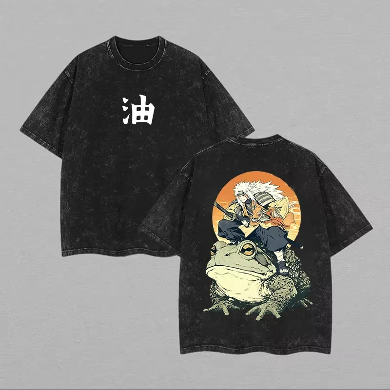 Acid Wash Vintage Graphic T Shirt - T-shirt Jiraiya Naruto Toad Sannin 2026