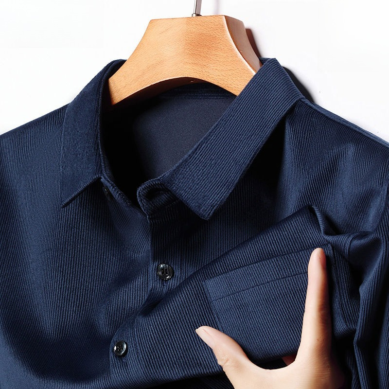 Corduroy Button Up Shirt Men - Chemise à manches longues en velours