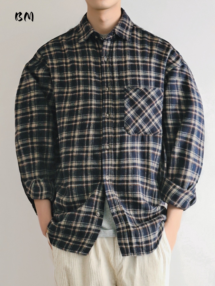 Flannel Plaid Shirt Heavy Weight - ‌ Chemise japonaise Vintage en flanelle