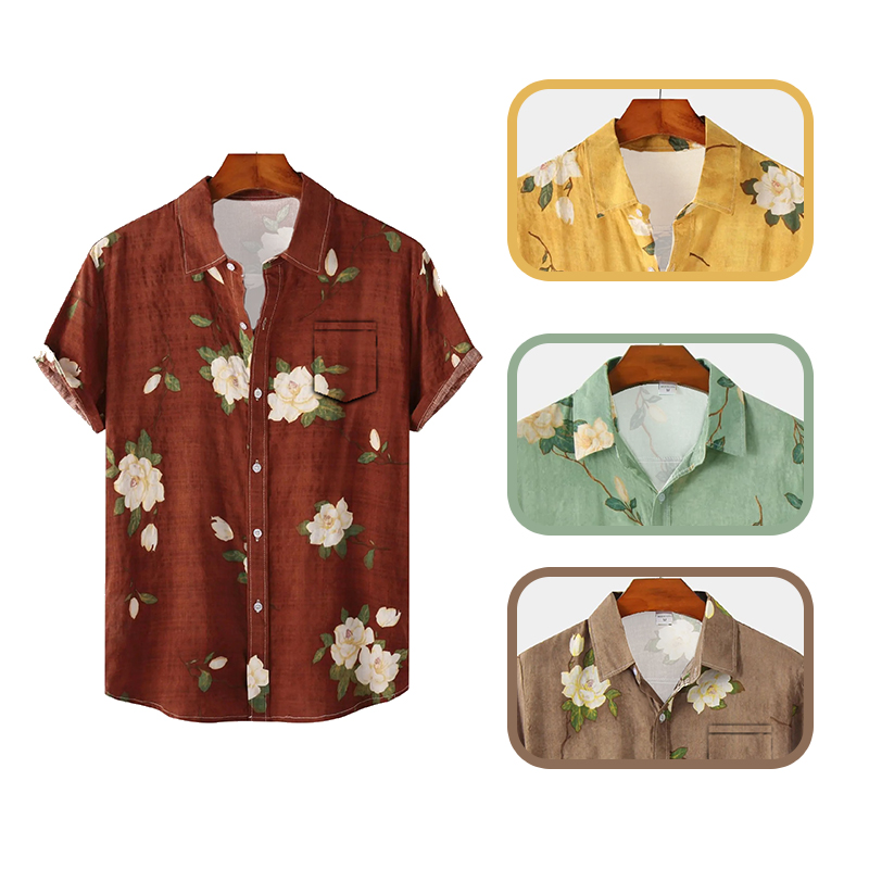 Vintage Hawaiian Floral Shirt - Chemise à manches courtes de Style