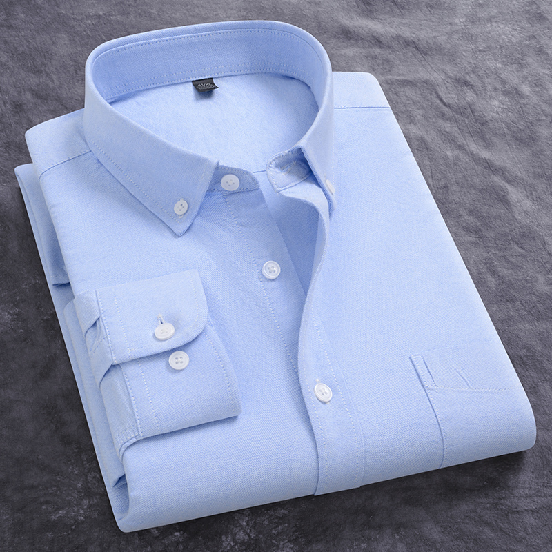 Oxford Cotton Casual Shirt Business - Printemps nouveaux hommes Oxford chemise à