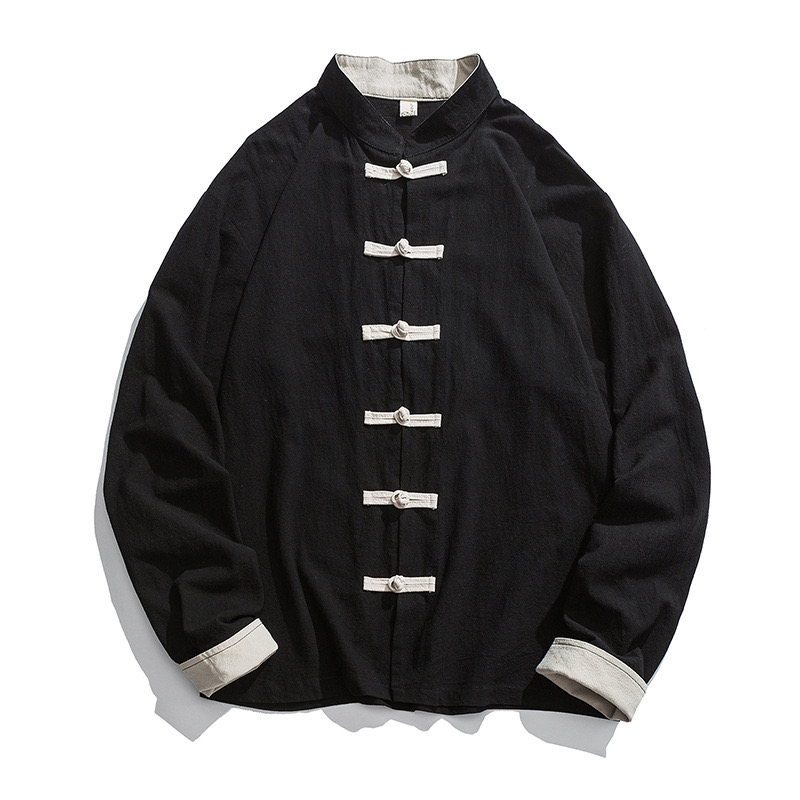 Mens Linen Shirt Long Sleeve - Nouvelle veste kimono 2026 pour homme,