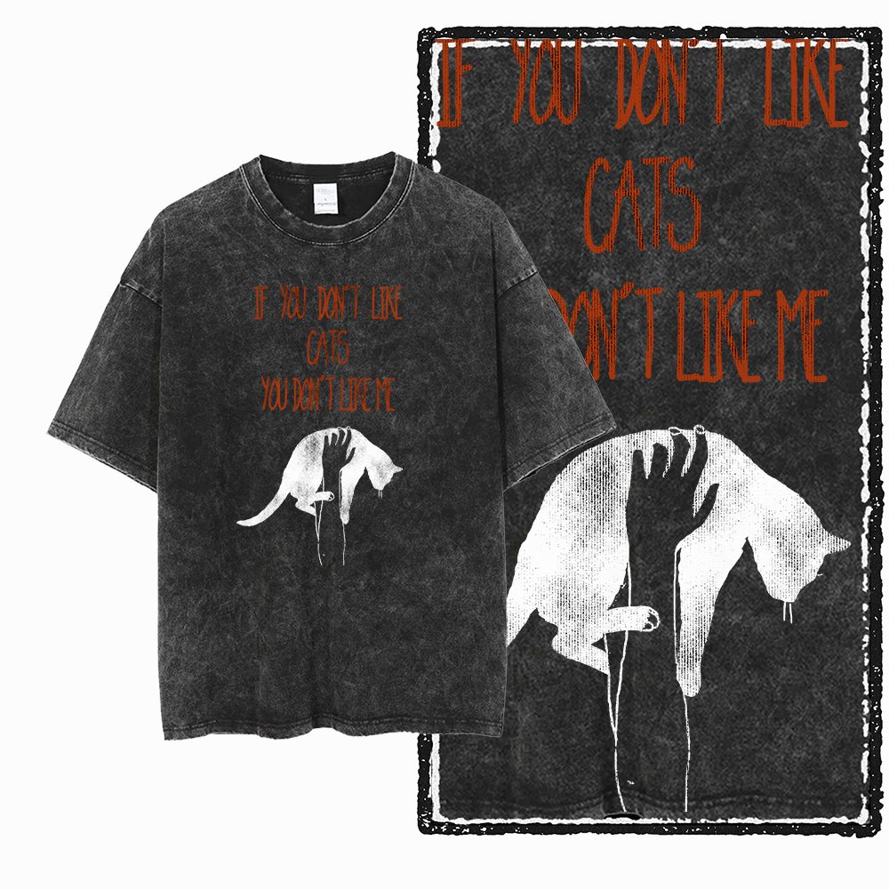 Acid Wash Vintage Graphic T Shirt - T-shirt pour hommes, en coton noir