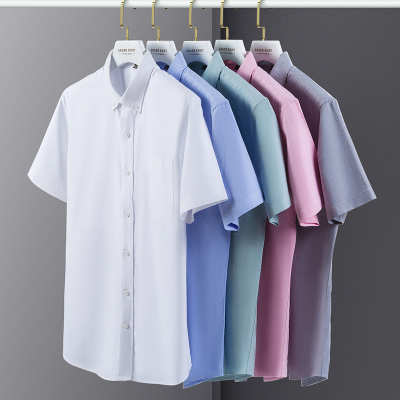 Oxford Cotton Casual Shirt Business - Chemises d'été 100% coton pour hommes,