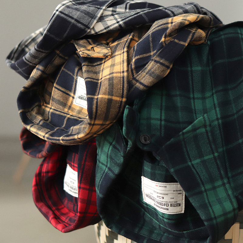 Flannel Plaid Shirt Heavy Weight - Chemise Cargo à carreaux à revers