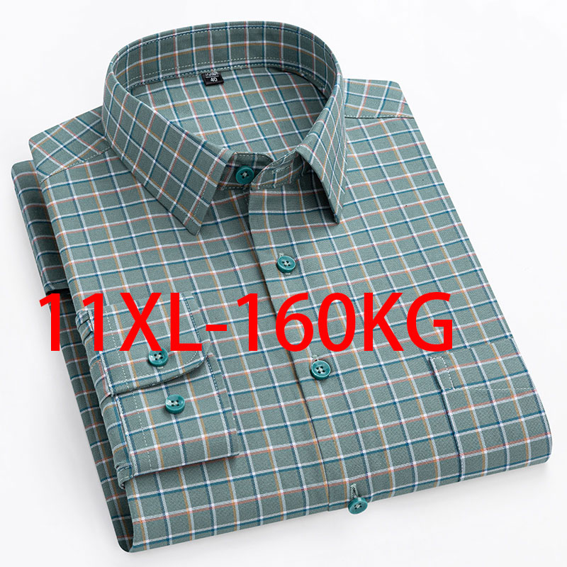 Oxford Cotton Casual Shirt Business - Nouveau 11XL 10XL Extra Large hommes