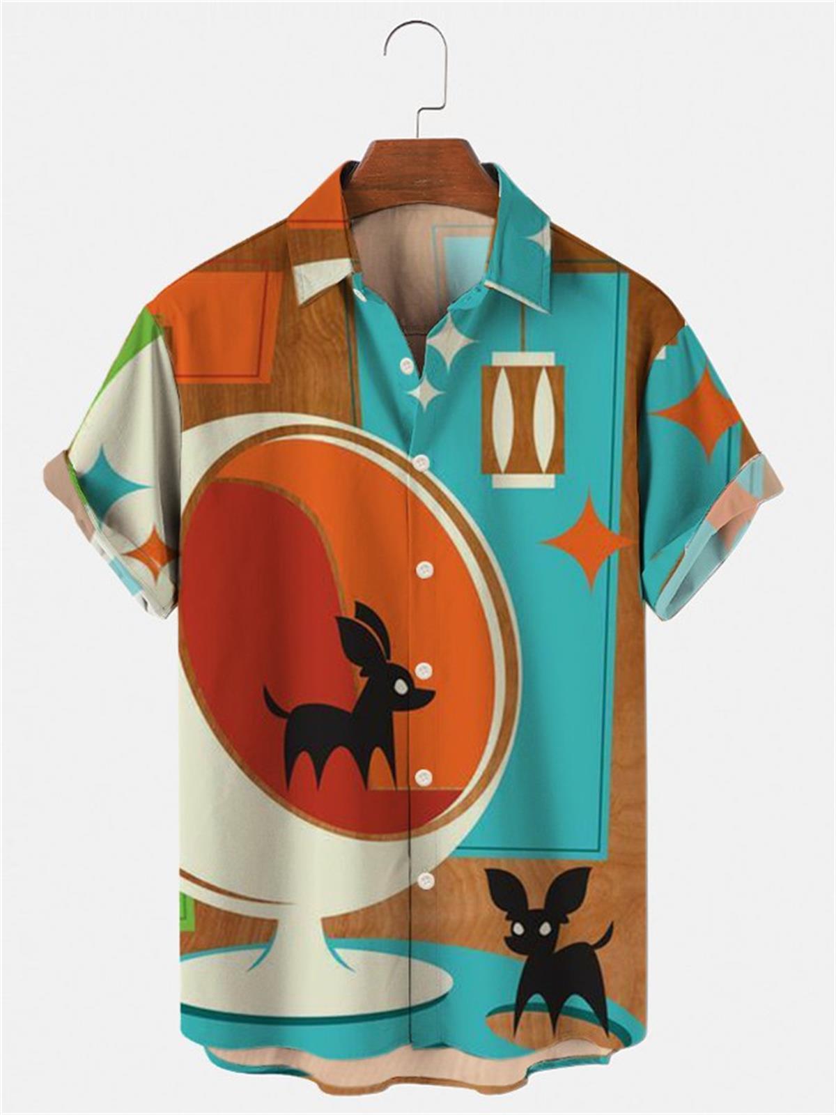 Vintage Hawaiian Floral Shirt - T-shirt Hawaïen pour Homme, Chemise Florale