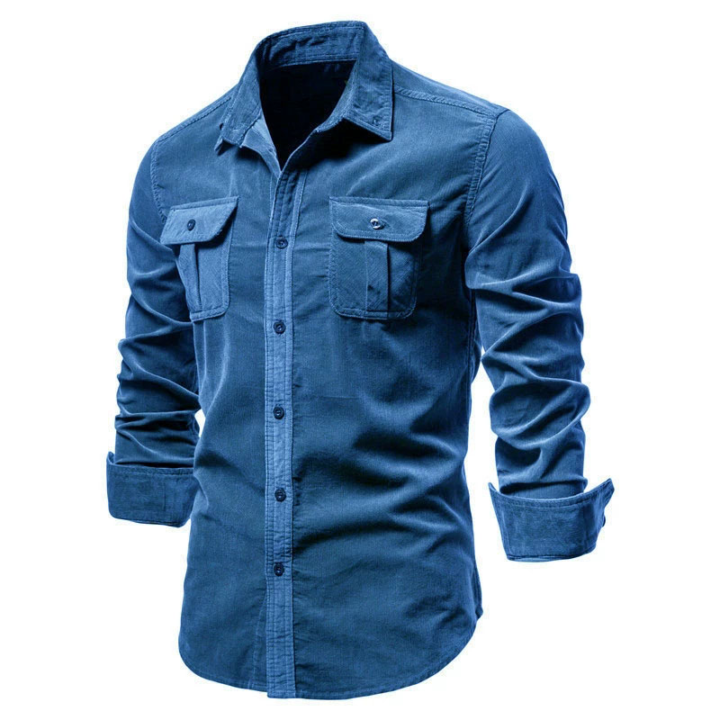 Veste chemise décontractée en  - Corduroy Button Up Shirt Men avis et prix