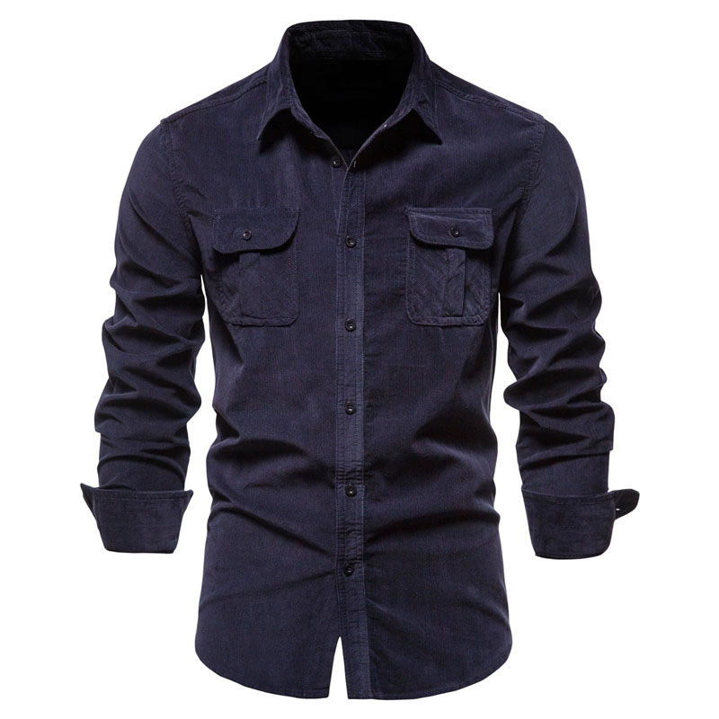 Veste chemise décontractée en  - Corduroy Button Up Shirt Men avis et prix