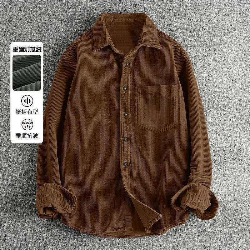 Chemises décontractées en velo - Corduroy Button Up Shirt Men avis et prix