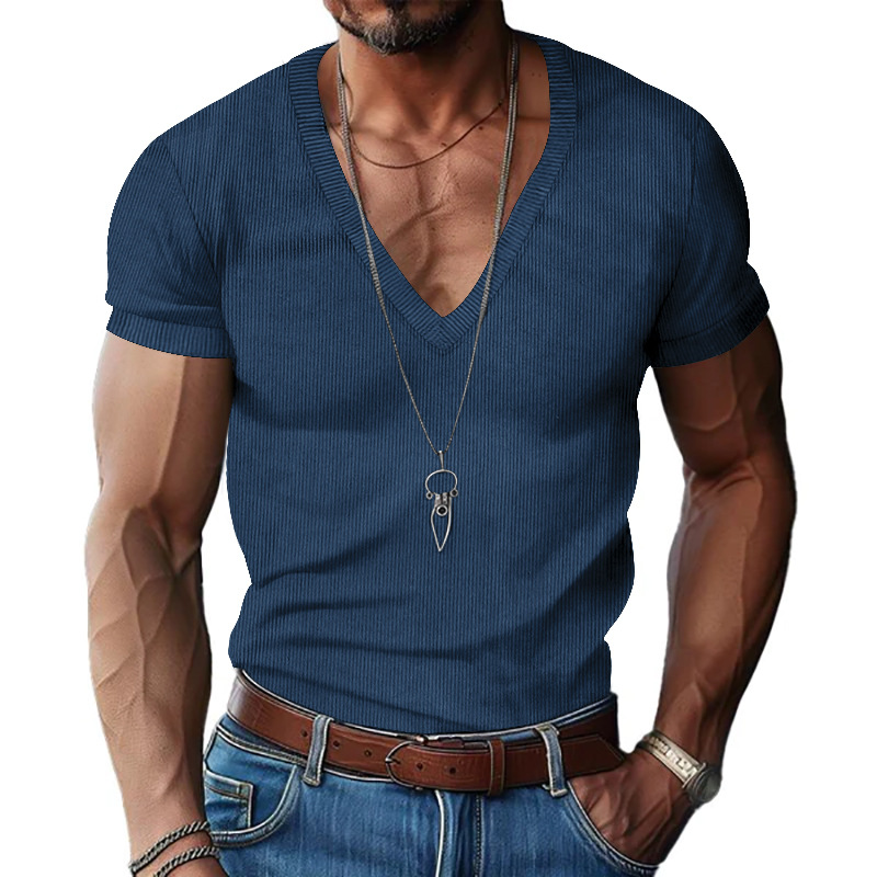 T-shirt décontracté pour homme - Corduroy Button Up Shirt Men avis et prix