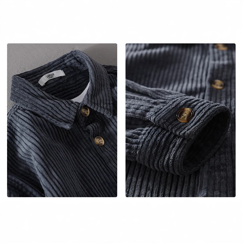 Nouvelle Chemise en Velours Cô - Corduroy Button Up Shirt Men avis et prix