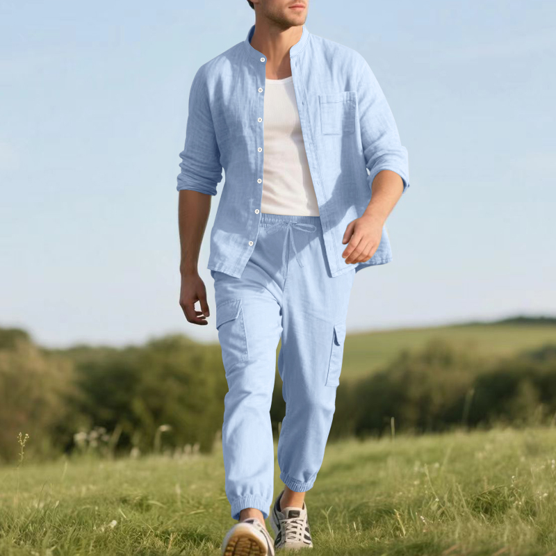 Ensemble deux pièces en lin re - Mens Linen Shirt Long Sleeve avis et prix