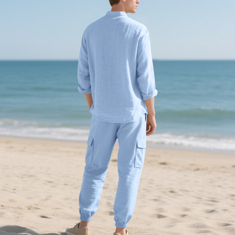Ensemble deux pièces en lin re - Mens Linen Shirt Long Sleeve avis et prix
