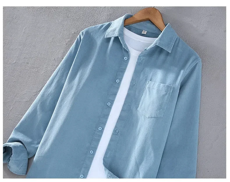 Printemps automne hommes à man - Corduroy Button Up Shirt Men avis et prix