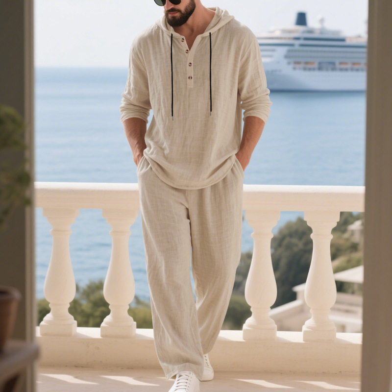 Ensemble décontracté homme en  - Mens Linen Shirt Long Sleeve avis et prix