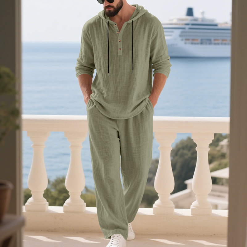 Ensemble décontracté homme en  - Mens Linen Shirt Long Sleeve avis et prix