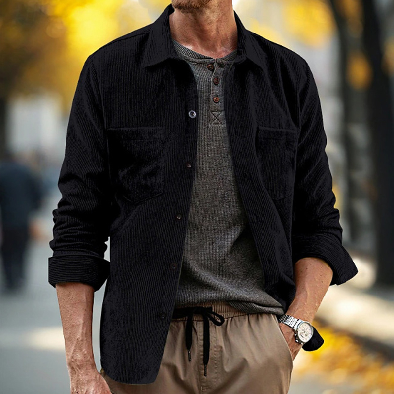 Chemise en velours côtelé vint - Corduroy Button Up Shirt Men avis et prix
