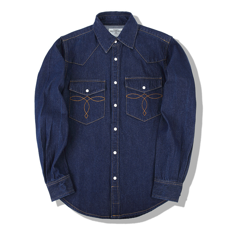 American Wash Vintage Denim ch - Mens Western Denim Pearl Snap Shirt avis et prix
