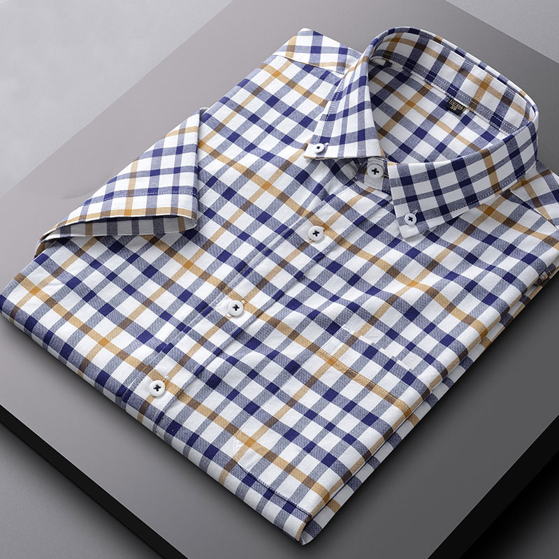 Chemise à carreaux Oxford à ma - Oxford Cotton Casual Shirt Business avis et prix
