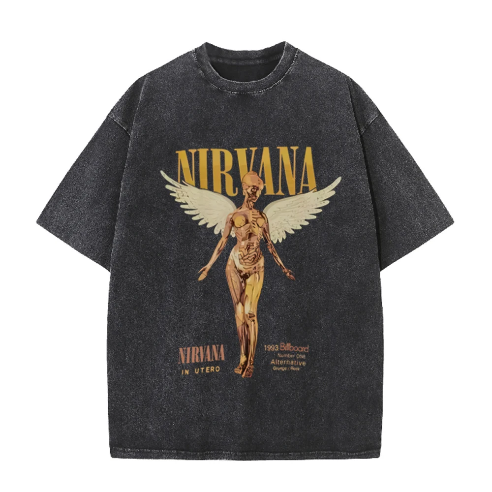 T-shirt Oversize Rétro Délavé  - Acid Wash Vintage Graphic T Shirt avis et prix