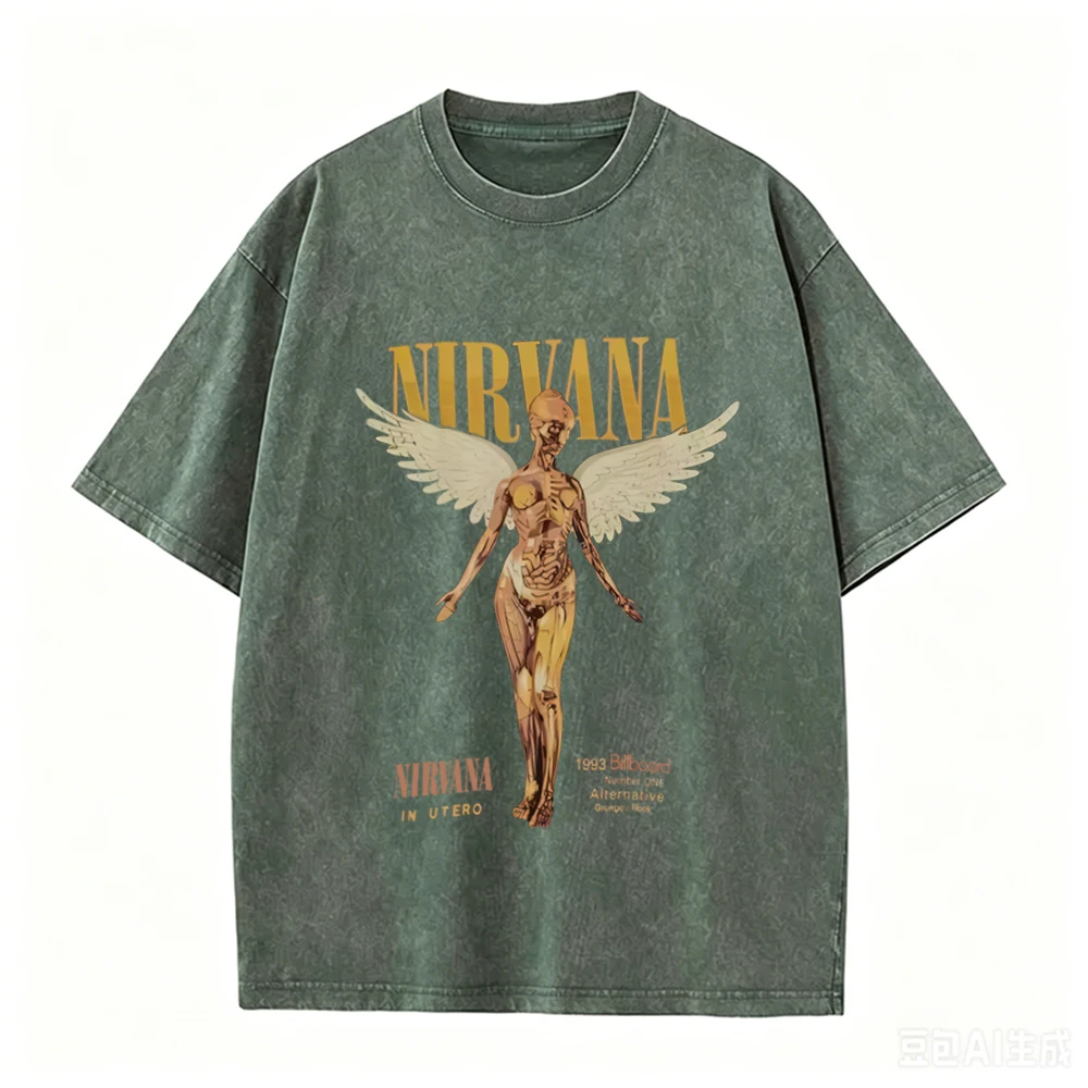 T-shirt Oversize Rétro Délavé  - Acid Wash Vintage Graphic T Shirt avis et prix
