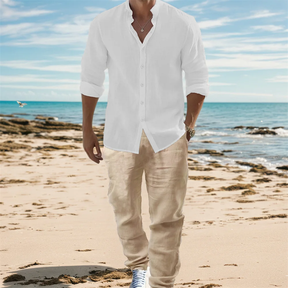 Ensemble de chemises à manches - Mens Linen Shirt Long Sleeve avis et prix