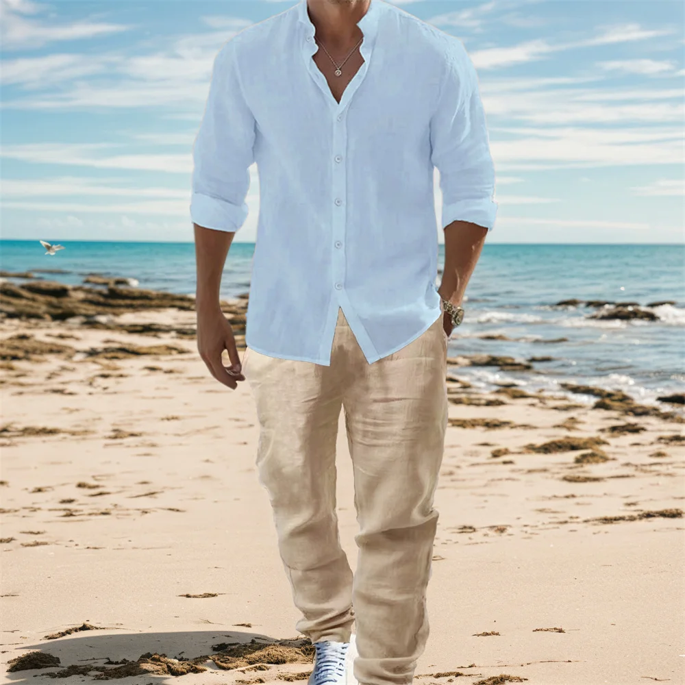 Ensemble de chemises à manches - Mens Linen Shirt Long Sleeve avis et prix