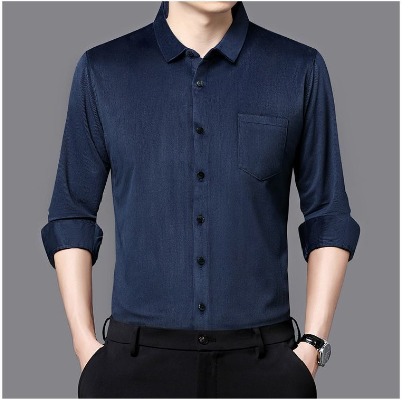 Chemise à manches longues en v - Corduroy Button Up Shirt Men avis et prix