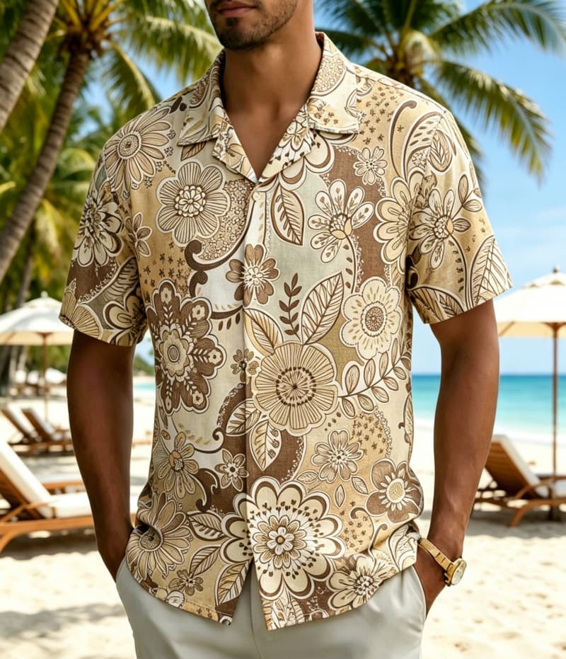 Chemise pour homme à imprimé f - Vintage Hawaiian Floral Shirt avis et prix