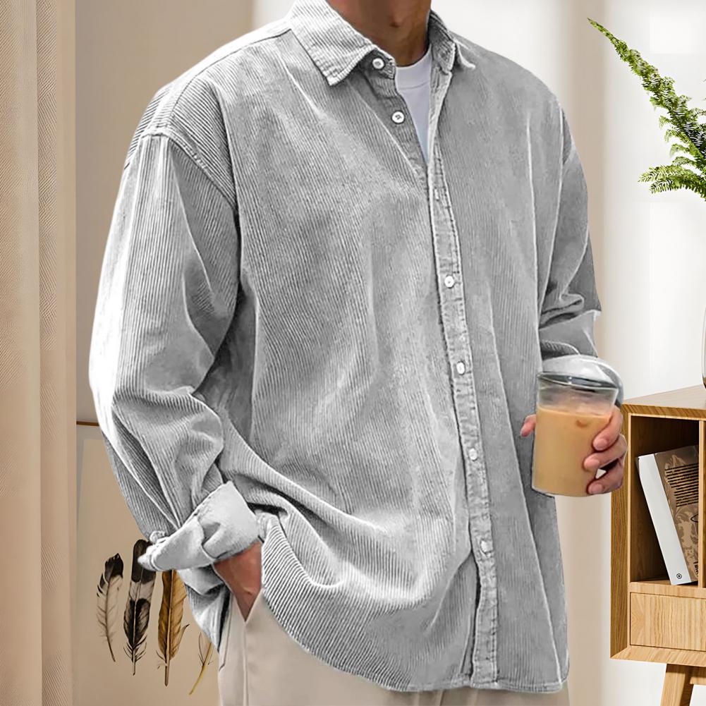 Chemises décontractées pour ho - Corduroy Button Up Shirt Men avis et prix