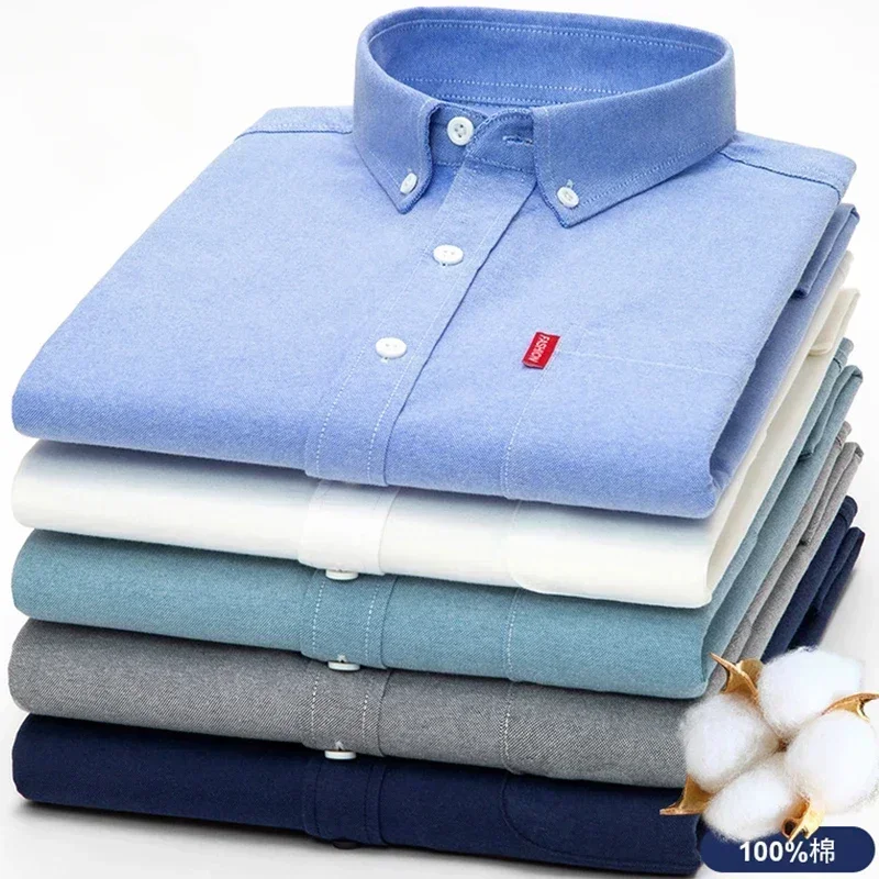 Chemise à manches longues pour - Oxford Cotton Casual Shirt Business avis et prix