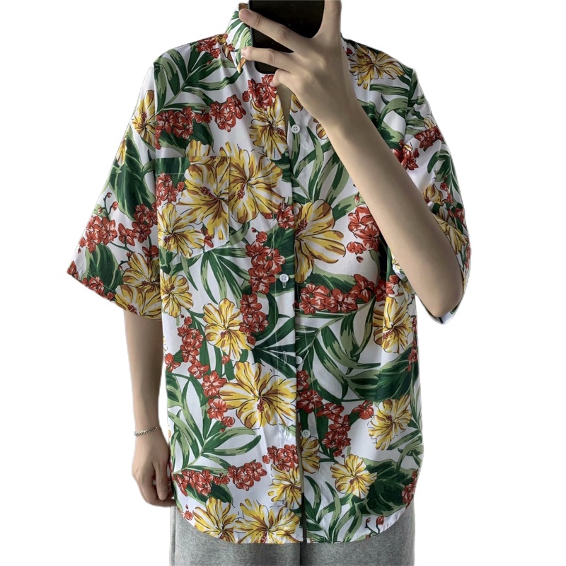 Chemise hawaïenne à manches co - Vintage Hawaiian Floral Shirt avis et prix