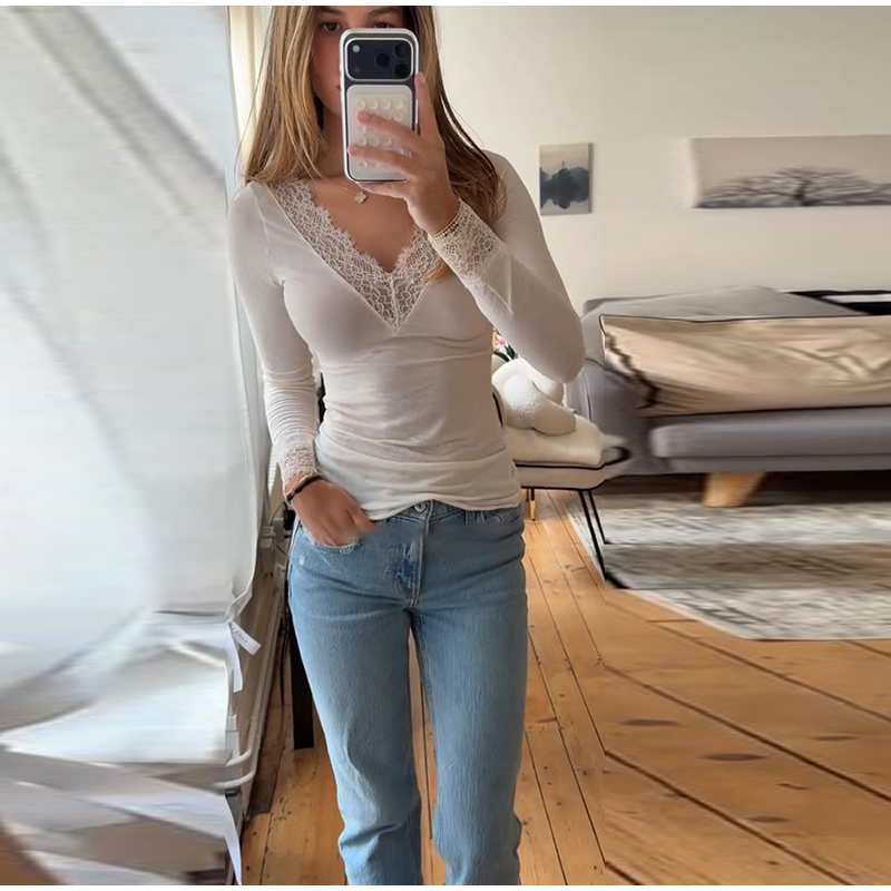 Haut décontracté à col en V et - Underwear avis et prix