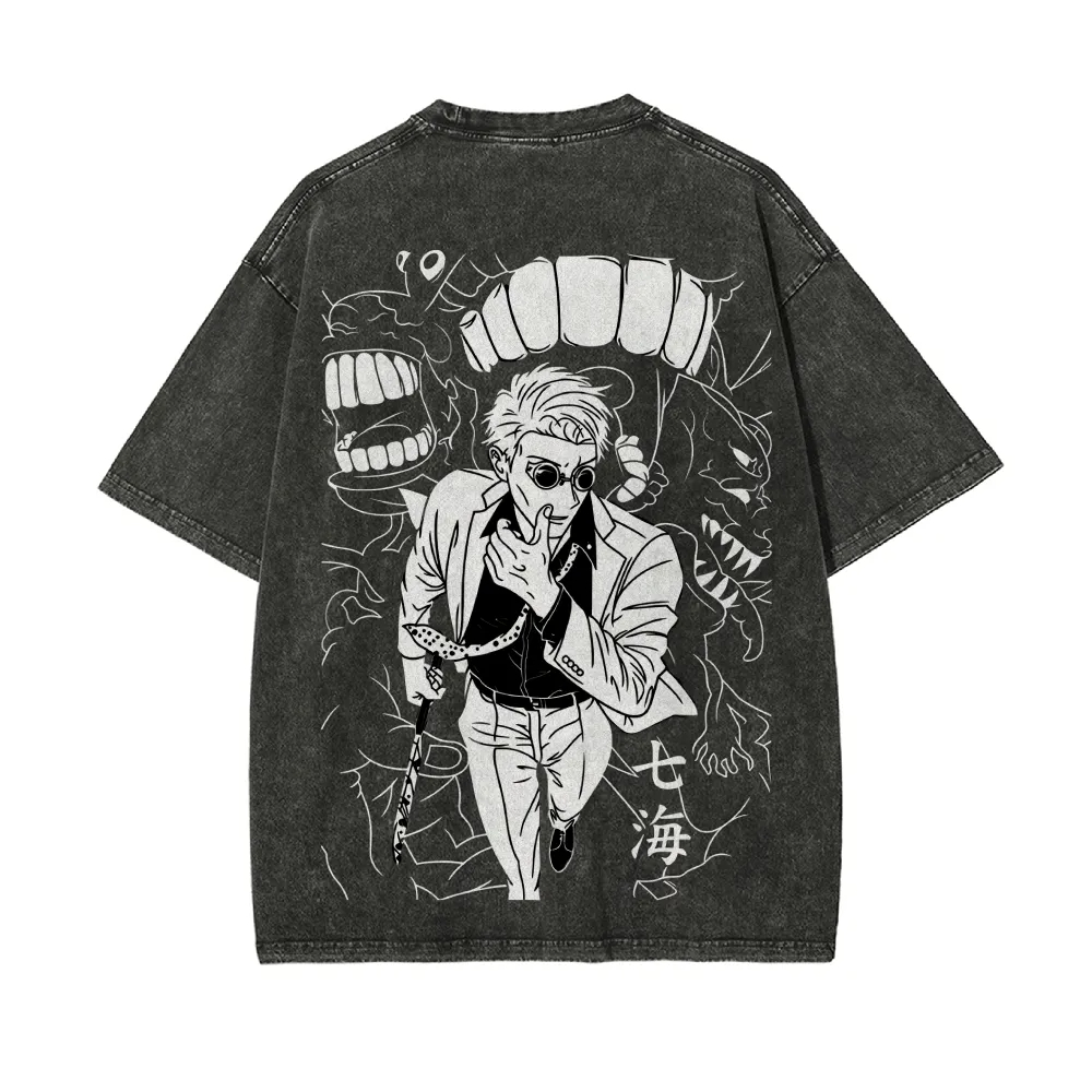T-shirt Kento Nanami Jujutsu K - Acid Wash Vintage Graphic T Shirt avis et prix