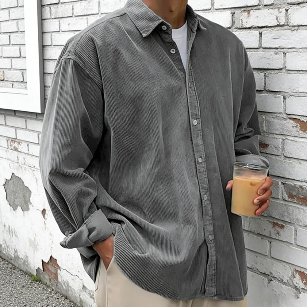 Nouvelle chemise en velours cô - Corduroy Button Up Shirt Men avis et prix