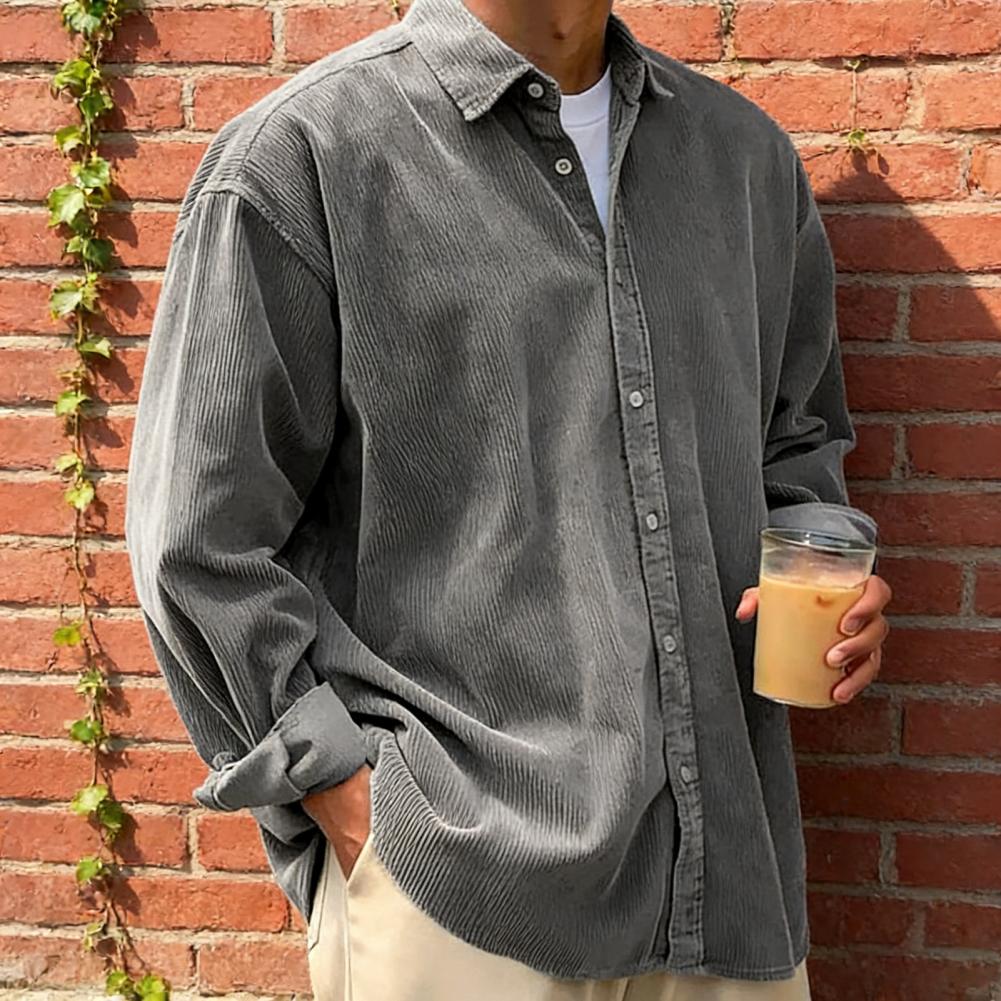 Nouvelle chemise en velours cô - Corduroy Button Up Shirt Men avis et prix