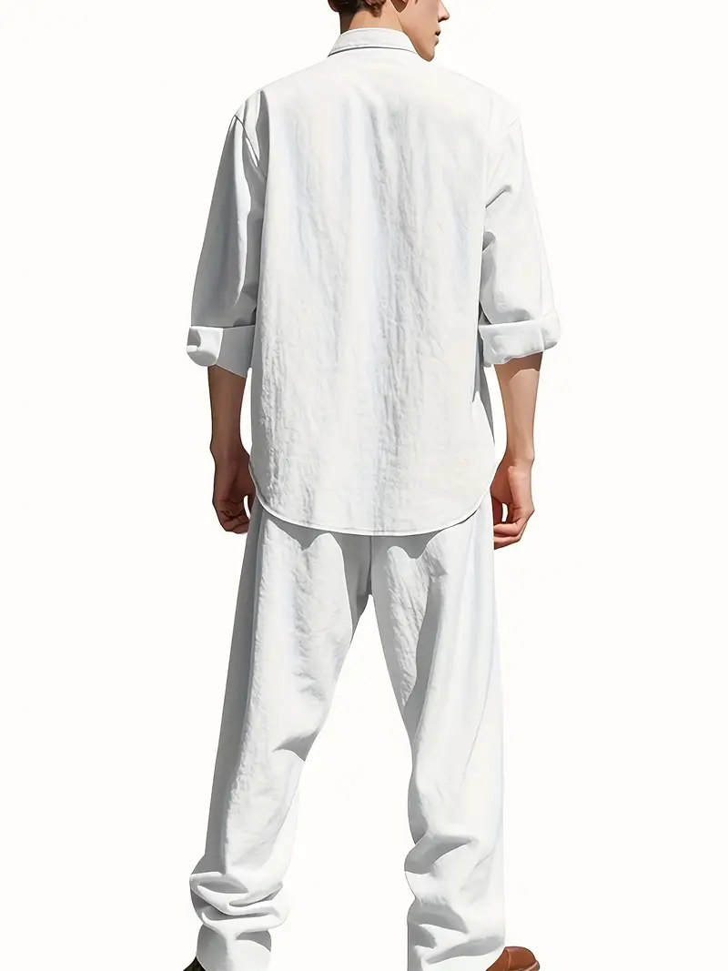 Ensemble de costume en lin bla - Mens Linen Shirt Long Sleeve avis et prix