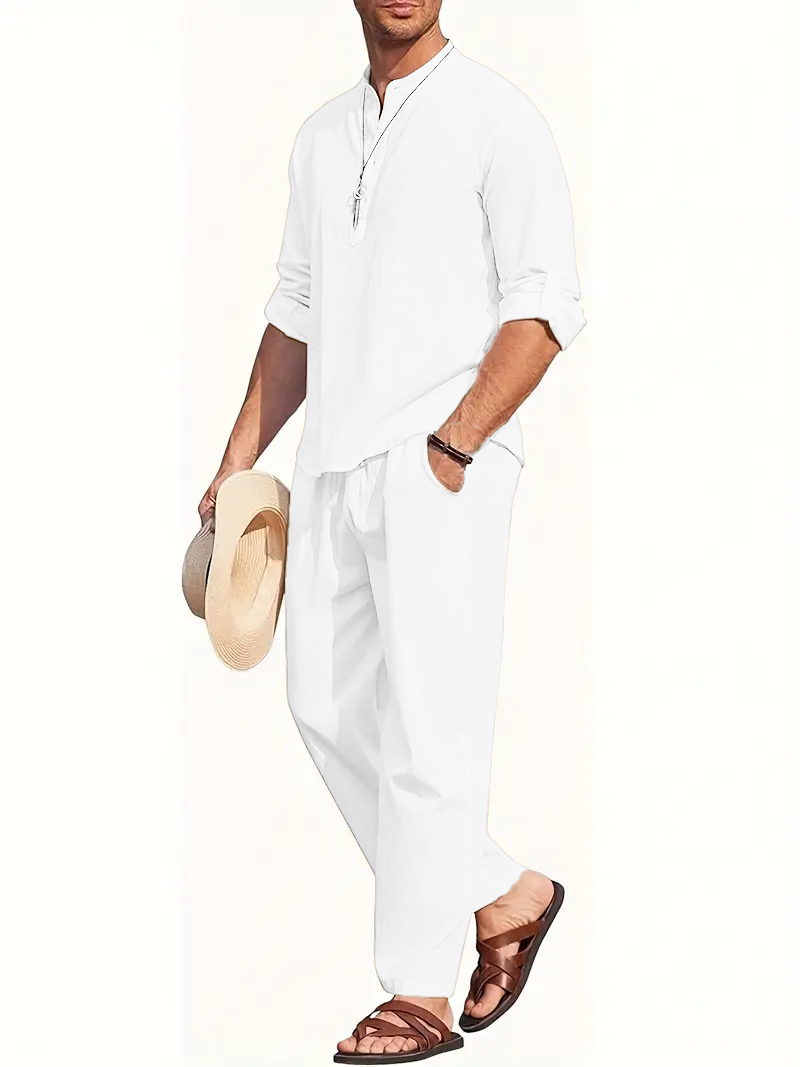 Ensemble de costume en lin bla - Mens Linen Shirt Long Sleeve avis et prix