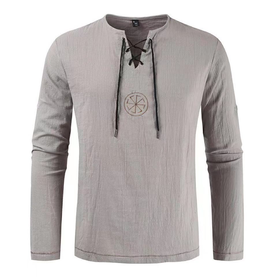 Tunique Viking Vegvisir pour h - Mens Linen Shirt Long Sleeve avis et prix