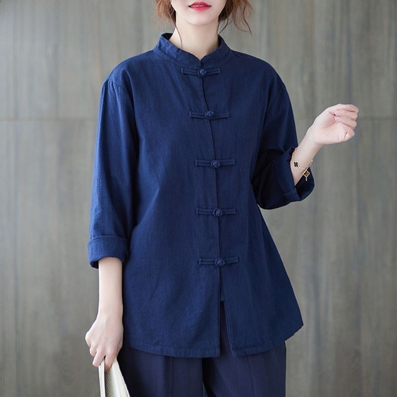 Chemise ample en coton et lin  - Mens Linen Shirt Long Sleeve avis et prix