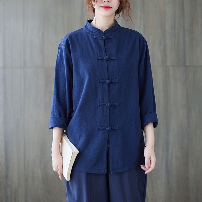 Chemise ample en coton et lin  - Mens Linen Shirt Long Sleeve avis et prix
