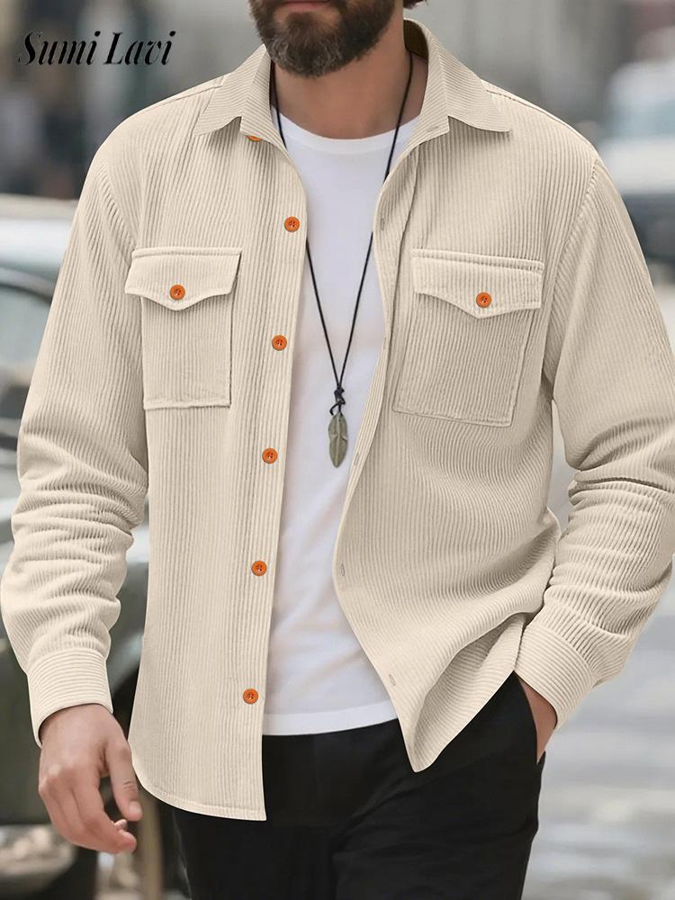 Veste chemise en velours côtel - Corduroy Button Up Shirt Men avis et prix