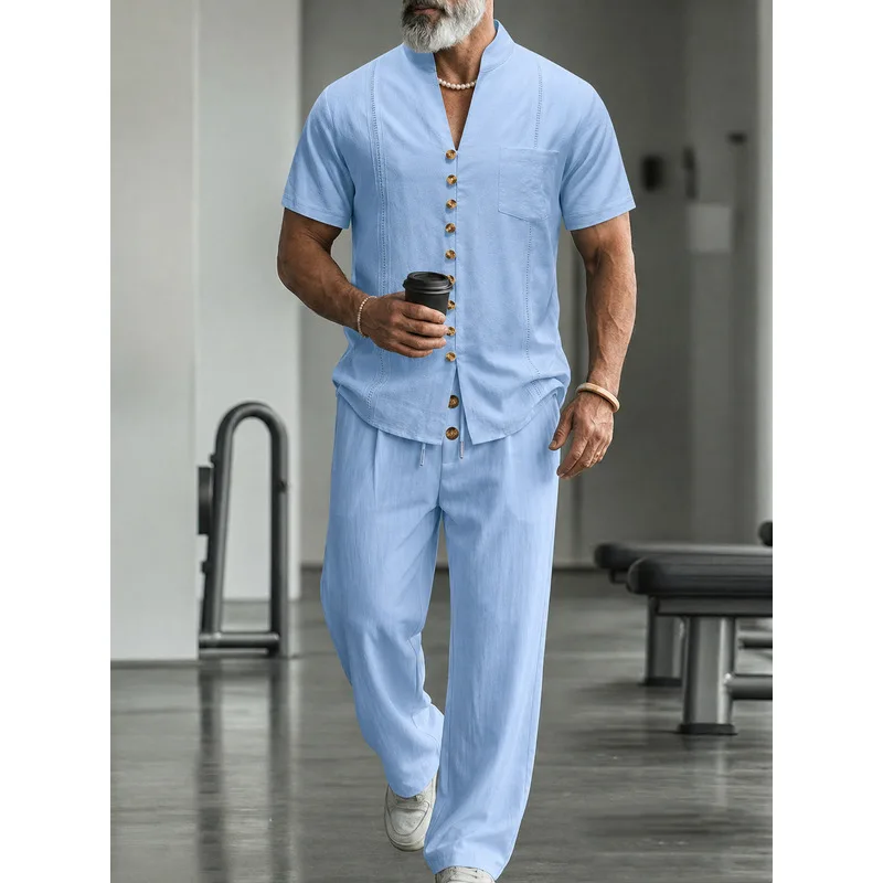 Ensemble décontracté 2 pièces  - Mens Linen Shirt Long Sleeve avis et prix