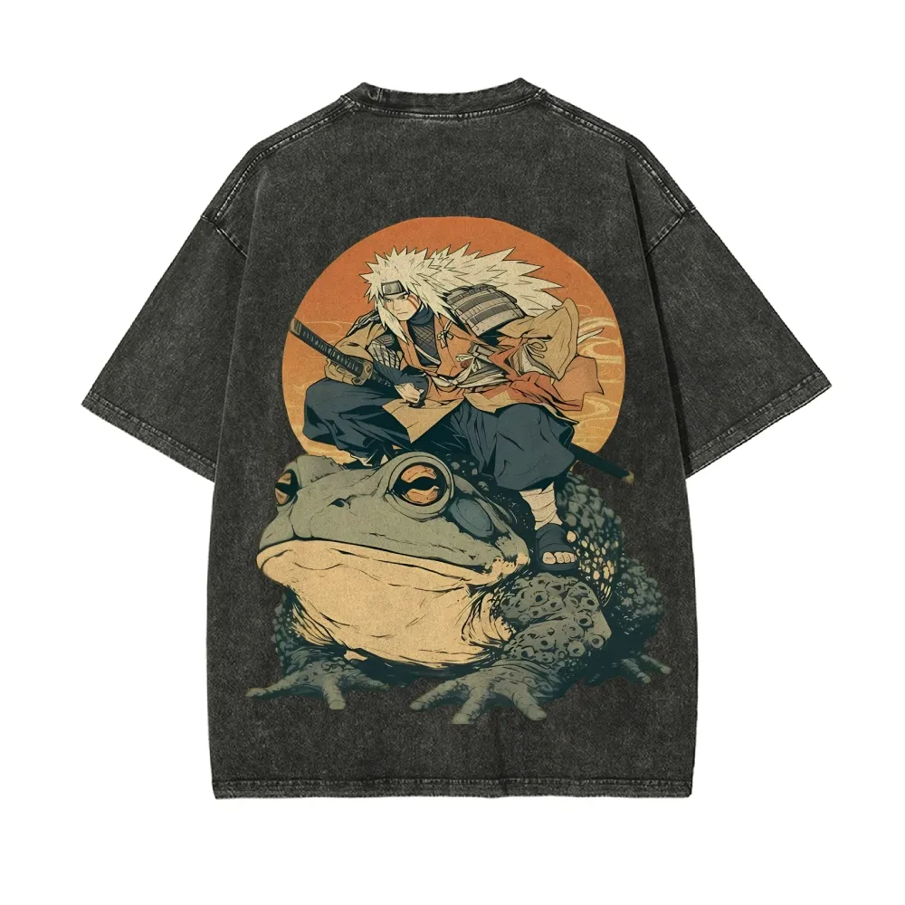 T-shirt Naruto Jiraiya Gamabun - Acid Wash Vintage Graphic T Shirt avis et prix